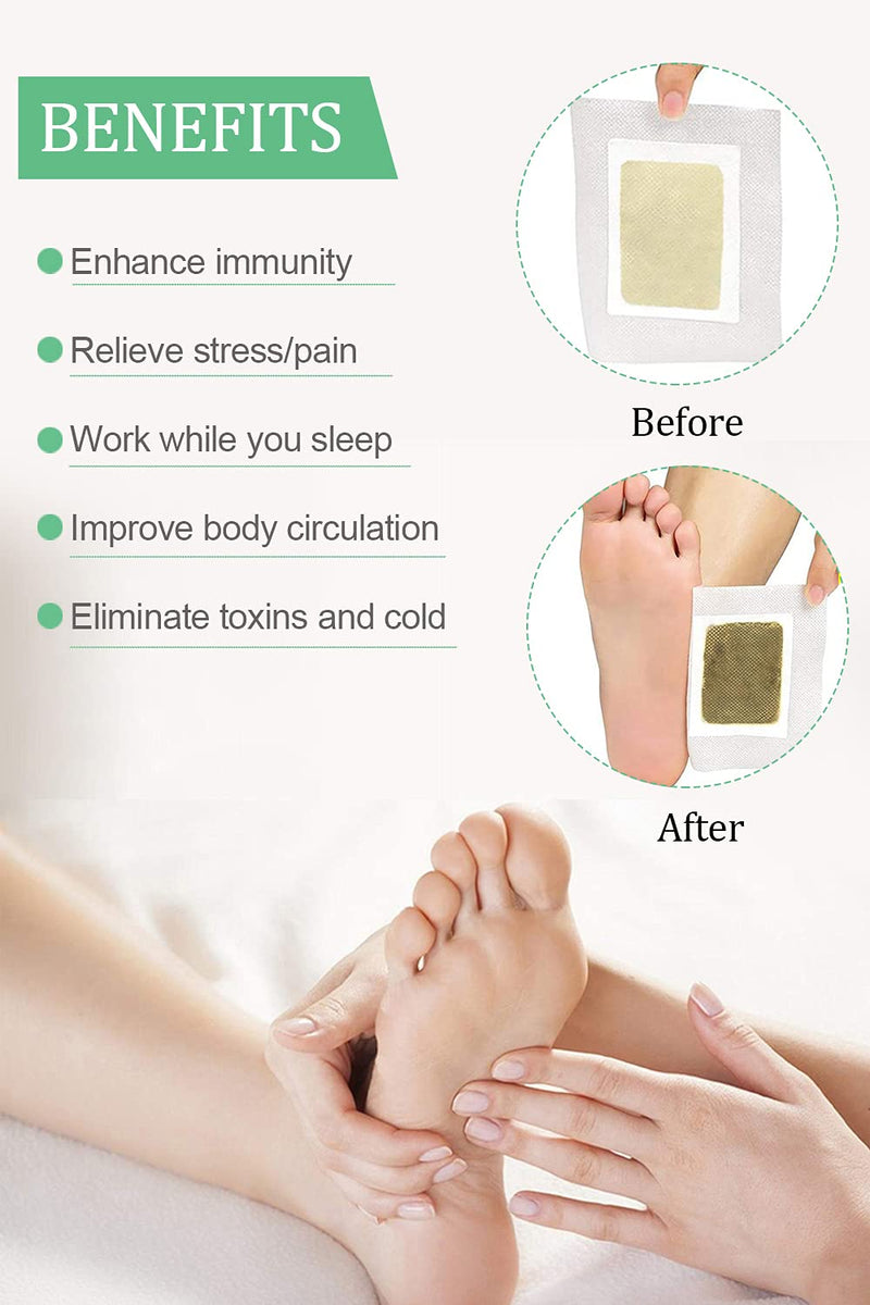 Foot Pads | Ginger Foot Pads for Your Good Feet | Foot and Body Care | Apply, Sleep & Feel Better | All Natural & Premium Ingredients for Best Combination & Results | 20 PCS - NewNest Australia