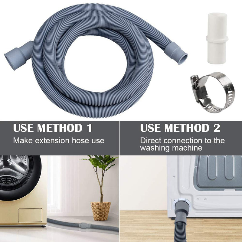 MyLifeUNIT Washing Machine Drain Hose, Washer Drain Hose Extension Kit with 1 Extension Adapter and 2 Hose Clamps, 6-Feet - NewNest Australia