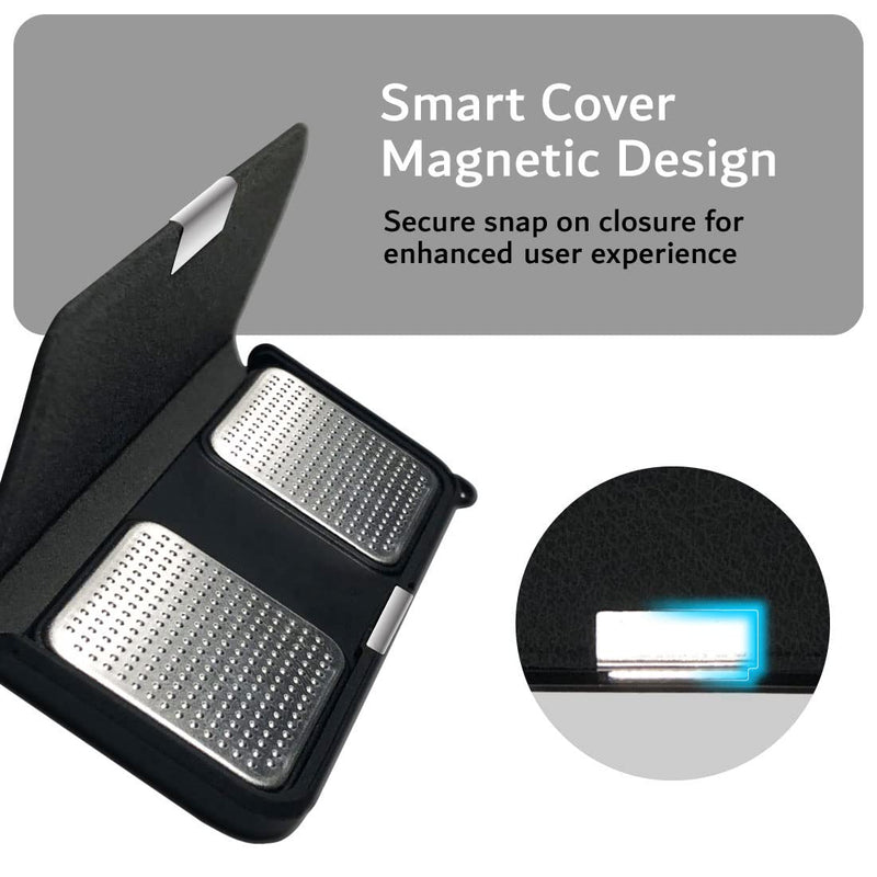 Tudia Leather Magnetic Ultra Slim Protective Case Compatible With Kardiamobile Ecg Heart Monitor, Kardiamobile Case, Kardiamobile Ecg Heart Monitor Protective Case (Black) - NewNest Australia