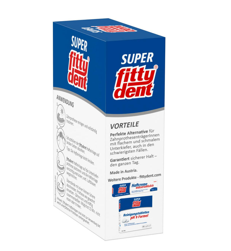 4x fittydent super adhesive pads comfort 20 pieces zinc-free fitty dent neutral - NewNest Australia