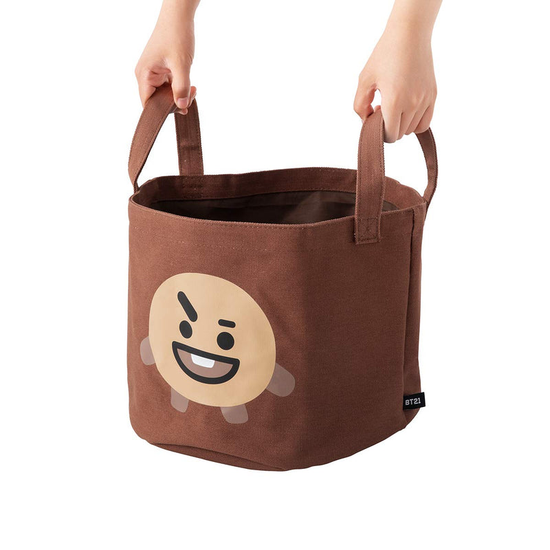 NewNest Australia - BT21 Official Merchandise by Line Friends - SHOOKY Character Storage Bag, Beige 