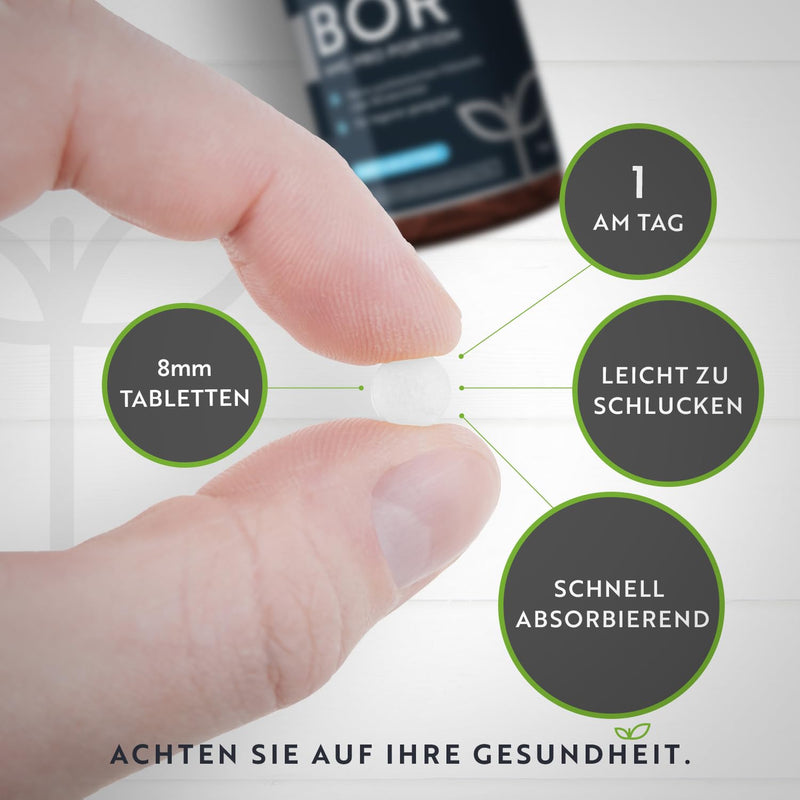 Boron - 4Mg Pure Boron Per Tablet - 400 Tablets - 13 Months Supply - Laboratory Tested - No Unwanted Additives - High Dose - Vegan Friendly - Made By Nutravita - NewNest Australia