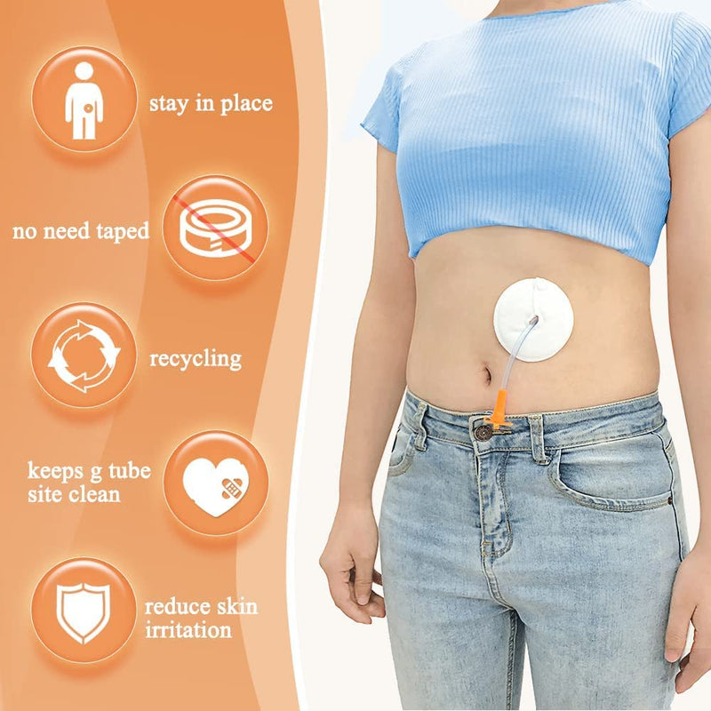 NEPPT Feeding Tube Pad G Tubes Button Pads Holder Covers Peg Tube Supplies Catheter Support Peritoneal Abdominal Dialysis Extra Soft and Absorbent Pads (12 Pack) - NewNest Australia