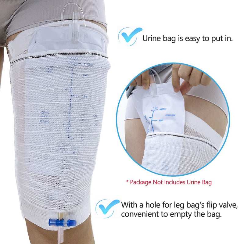 Catheter Leg Bag Holder Cover - Urine Bag Holder Caregiver Comfortable Foley Leg Bag Sleeve Protection, Ultra-Soft & Breathable (XL) XL - NewNest Australia