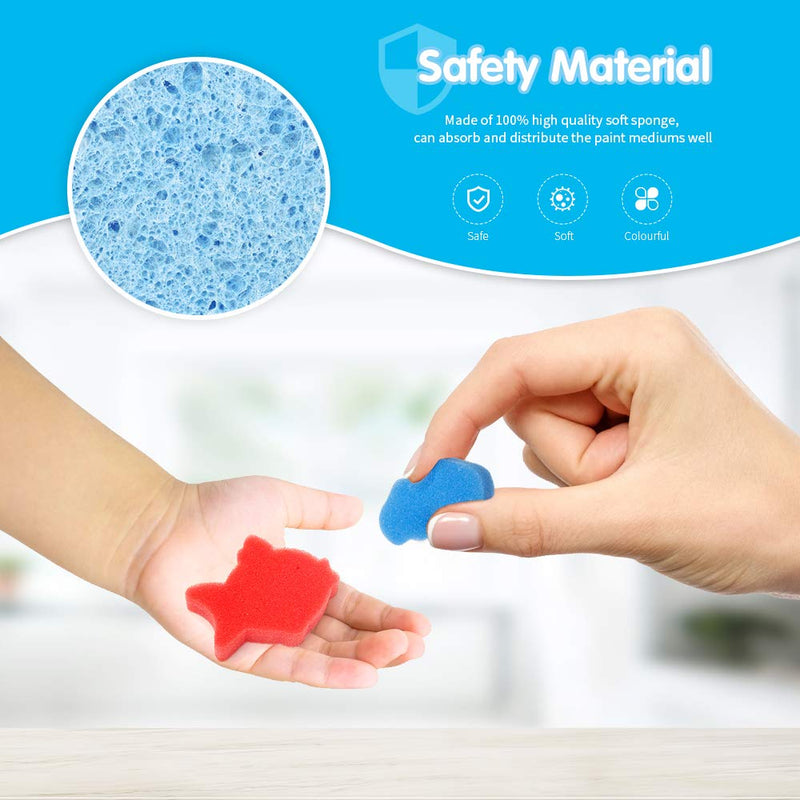 LEOBRO 30pcs Sponge Painting Shapes Painting Craft Sponge for Toddlers Assorted Pattern Early Learning Sponge for Kids Shipping by FBA - NewNest Australia