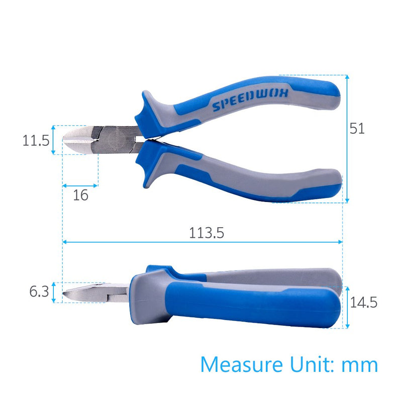SPEEDWOX 4 Inches Diagonal Pliers Small Wire Cutters Mini Precision Plastic Nippers Plastic Side Cutter Side Cutting Micro Fine Pliers Functional Professional Hand Tool with Spring for Jewelry Making 4" Diagonal Plier - NewNest Australia
