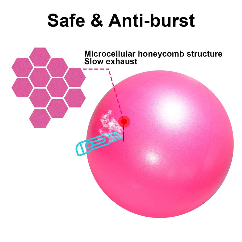 TopBine 2 Pcs Pilates Ball 23cm Small Exercise Ball Stability Ball for Yoga Barre Core Training and Physical Therapy- Comes with Inflatable Straw Pink+Purple - NewNest Australia