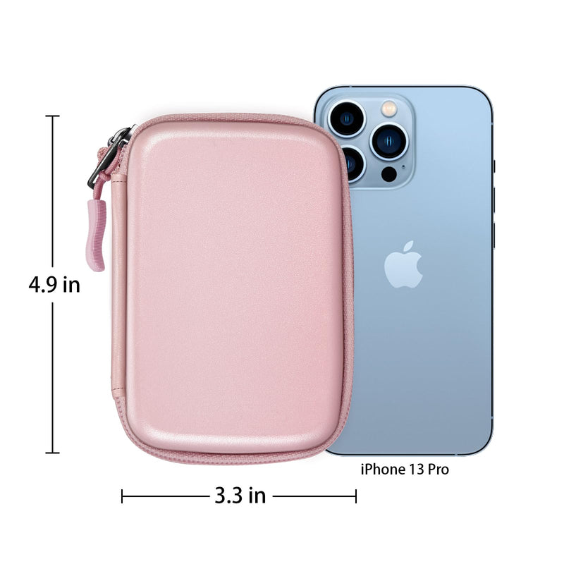 Medmax Bag For Freestyle Libre 3 / Libre 2 / Libre Reader, Hard Shell Protective Case For Blood Glucose Monitor, Lightweight Shockproof Storage Bag With Clip And Handle For Diabetics, Rose Gold - NewNest Australia