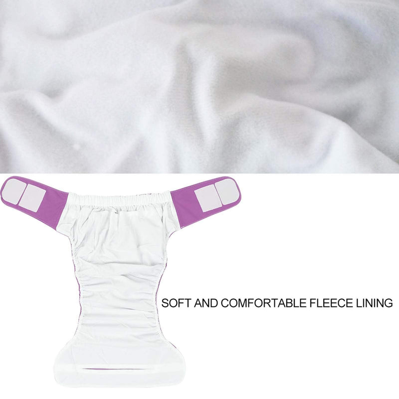 Adult Cloth Diaper, Waterproof & Reusable Elderly Incontinence Protection Nappies Underwear with Maximum Absorbency for Adult Incontinence Care, Unisex, Suitable Waist for 19.7-49.9inch(Purple) Purple - NewNest Australia