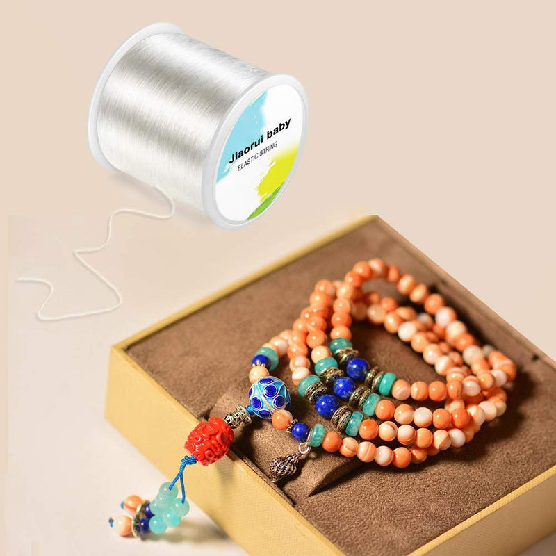 320 FT Jewelry Cord, Elastic Bracelet Rope Crystal Beading Cords, Transparent and Shiny Elastic Beaded Line, Can Easily Pass Through Beaded Jewelry, Suitable for DIY Jewelry Making, Bracelet Making - NewNest Australia