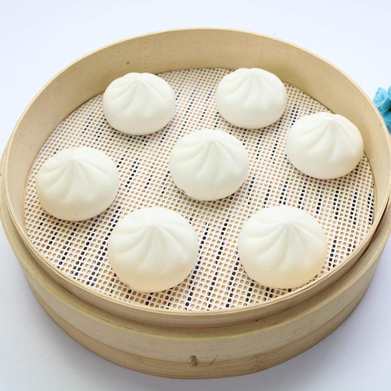 Inchant 5Pcs Kitchen Silicone Steamer Mesh Non-Stick Pad Round Shape Dumplings Mat Steamed Buns Baking Pastry Dim Sum Mesh（11" Diameter） - NewNest Australia