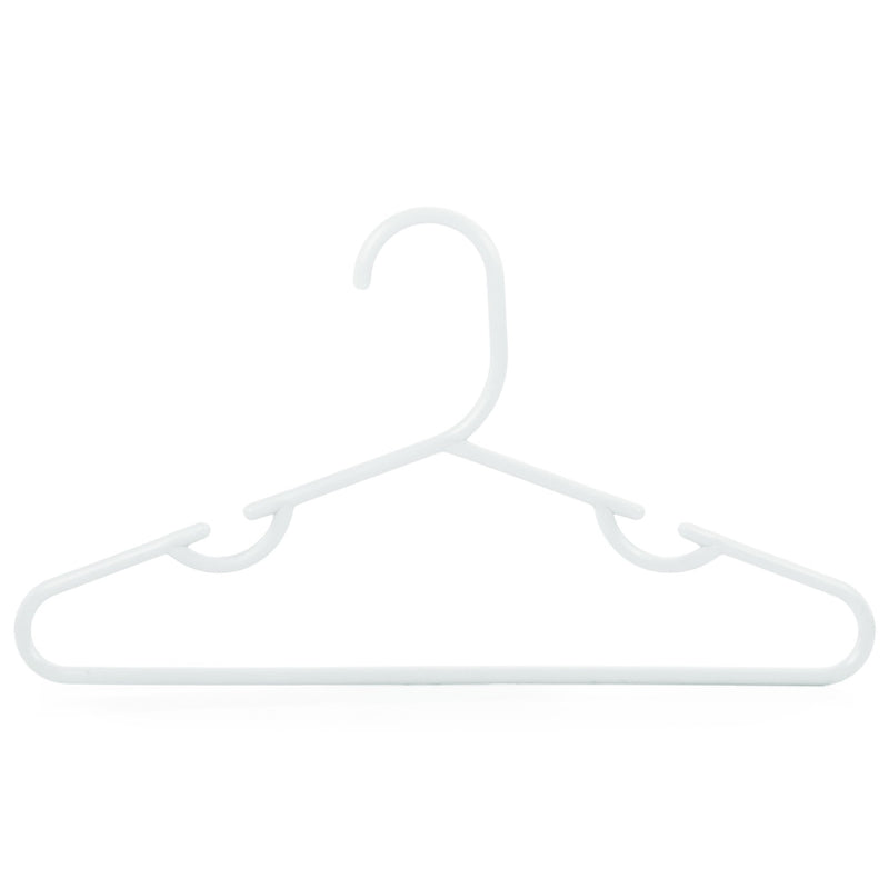 NewNest Australia - HANGERWORLD 10 White 11.4inch Plastic Kids Coat Clothes Garment Pants Skirt Bar Baby Toddler Hangers 