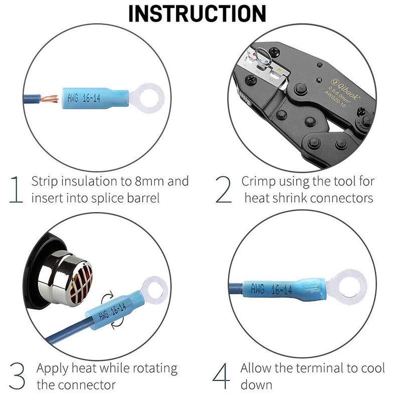 Qibaok Crimping Tool Ratcheting Wire Crimper for Heat Shrink Connectors Ratchet Terminal Crimper Wire Crimp Tool Crimping Tool For Heat Shrink Connectors - NewNest Australia