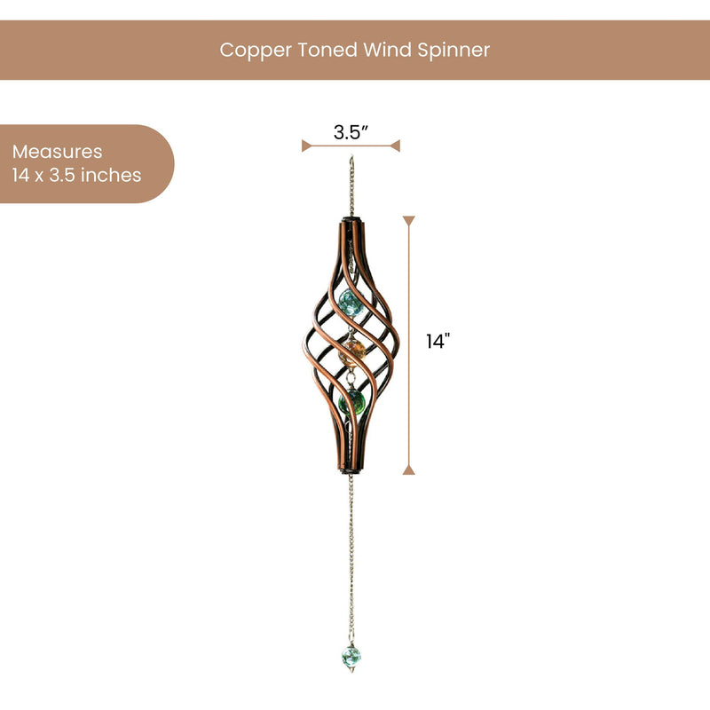Bits and Pieces - 14" Copper Toned Wind Spinner - Yard Decorations - Weather-Resistant Kinetic Wind Spinner - Garden Decoration - Copper Yard Art COPPER WIND SPINNER - NewNest Australia