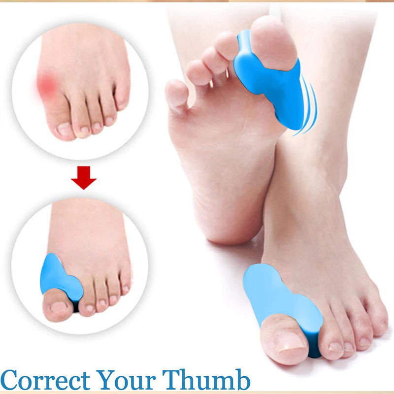 Silicone Toe Separators, Hallux Valgus Toe Separators, 4 Pairs Of Dark Blue Silicone Toe Separators, For Overlapping Toes, Relieves Foot Pain From Friction, Toe Stretchers For Men And Women (Dark Blue) - NewNest Australia