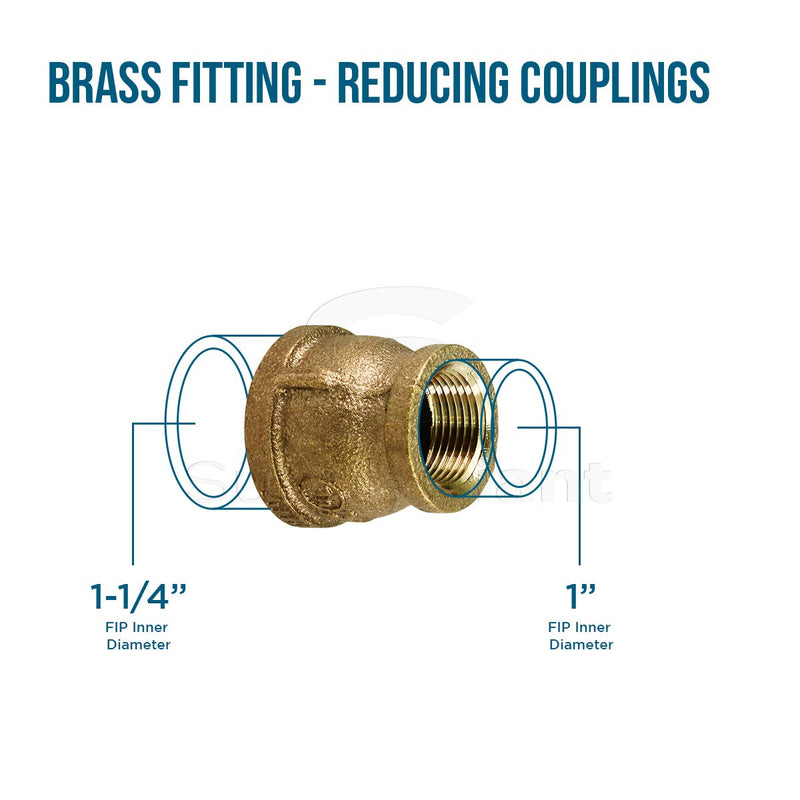 Supply Giant CSSD1142 1-1/4'' x 1 Inch Lead Free Brass Reducing Coupling with Female National Pipe Taper Threaded Ends, Construction, Higher Corrosion Resistance, Economical & Easy to Install - NewNest Australia