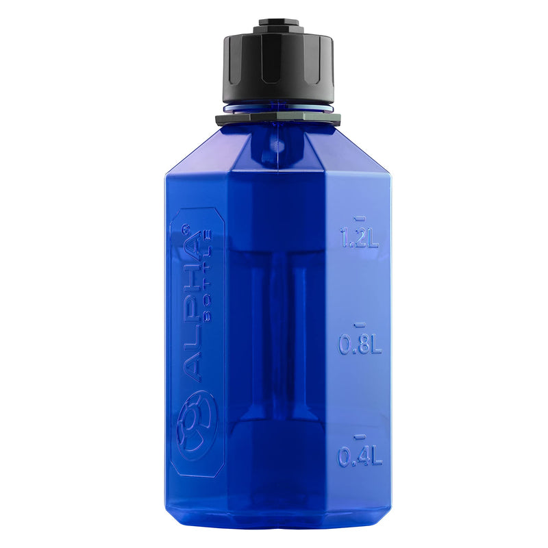Alpha Bottle XL + Alpha Bottle 750 V2 – Anti-Bacterial BPA and DEHP Free Protein Shaker with BioCote® Technology. Ideal For Gym, Dieting, Bodybuilding Half Gallon 100% Food safe materials (Blue) Blue - NewNest Australia