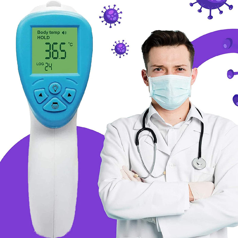 Leyf Digital Fever Thermometer - Forehead Thermometer For Adults, Children And Babies - Lcd Display Thermometer Contactless - Infrared Non-Contact - 3 Colors Screen Display - Fever Alarm - NewNest Australia