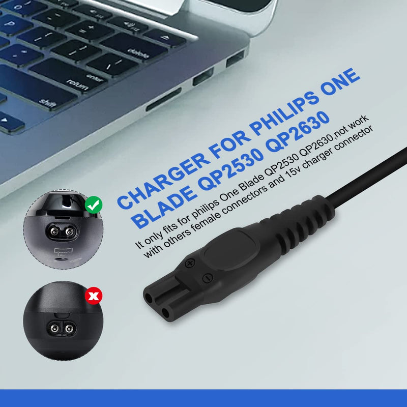 Charger for Philips One Blade QP2530 QP2630,AIEVE 8V USB Charger Charging Cable Power Cord for Philips Norelco Oneblade QP2530 QP2630 HQ850 HQ912 HQ913 HQ914 HQ915 HQ916 Hybrid Trimmer Shaver - NewNest Australia