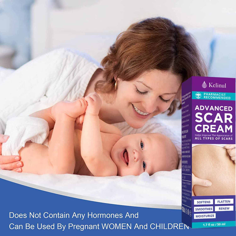 Kelinul Scar Cream-Advanced Silicone Gel for C-Section, Stretch Marks, Acne, Surgery, Effective both Old and New Scars- Advanced Post Supplies-Try Surgical Sheets-1.7 oz - NewNest Australia