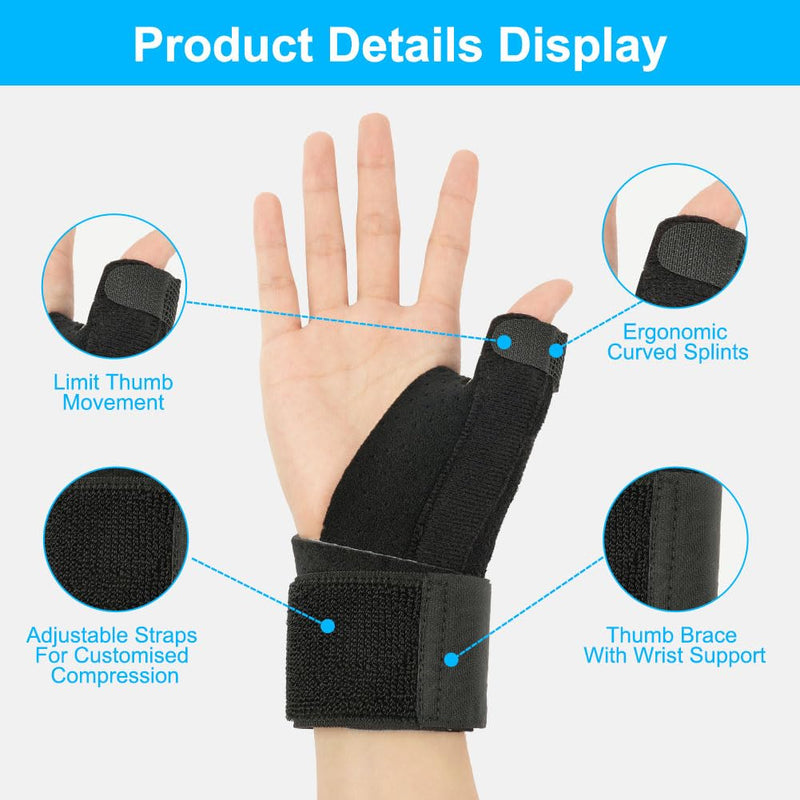 Acwoo Thumb Brace Wrist Support Right And Left Thumb Splint Breathable For Reduces Thumb Wrist Pain And Fatigue, Thumb Ccd Joint Arthritis, Carpal Tunnel Syndrome (B) - NewNest Australia