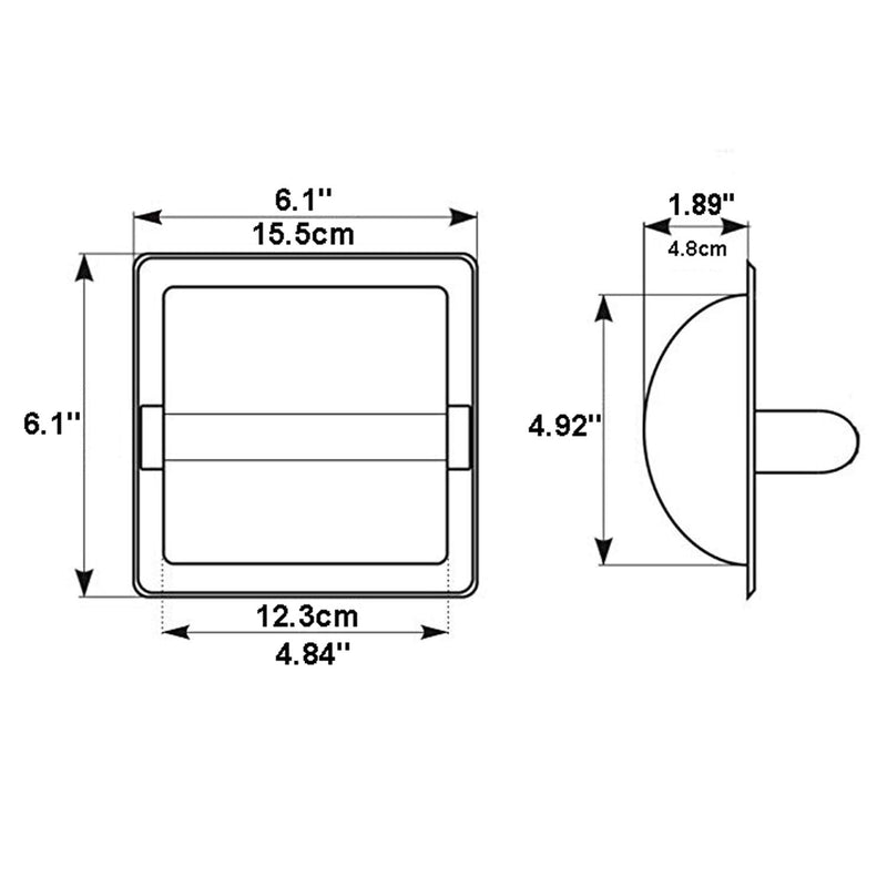 M2cbridge 18/8 Stainless Steel Hotel Style Brushed Nickel Recessed Bathroom Toilet Paper Holder with Rear Mounting Bracket for Wooden/Cement Wall Brushed Nickel Polishing Finish - NewNest Australia