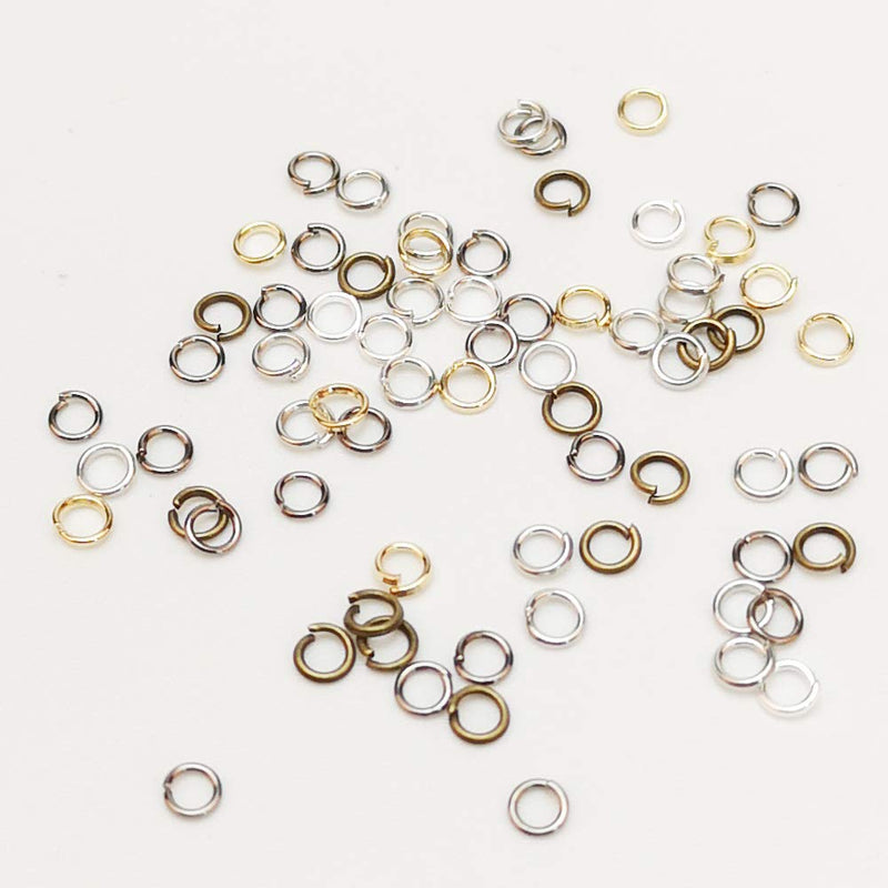 Chenkou Craft 1 Box 6 Colors Open Jump Ring & Ring Jewelry Keychain Making 1/8"(3mm) with 1 pc Jump Ring Open/Close Tool and 1 pc Clear Box 3mm - NewNest Australia