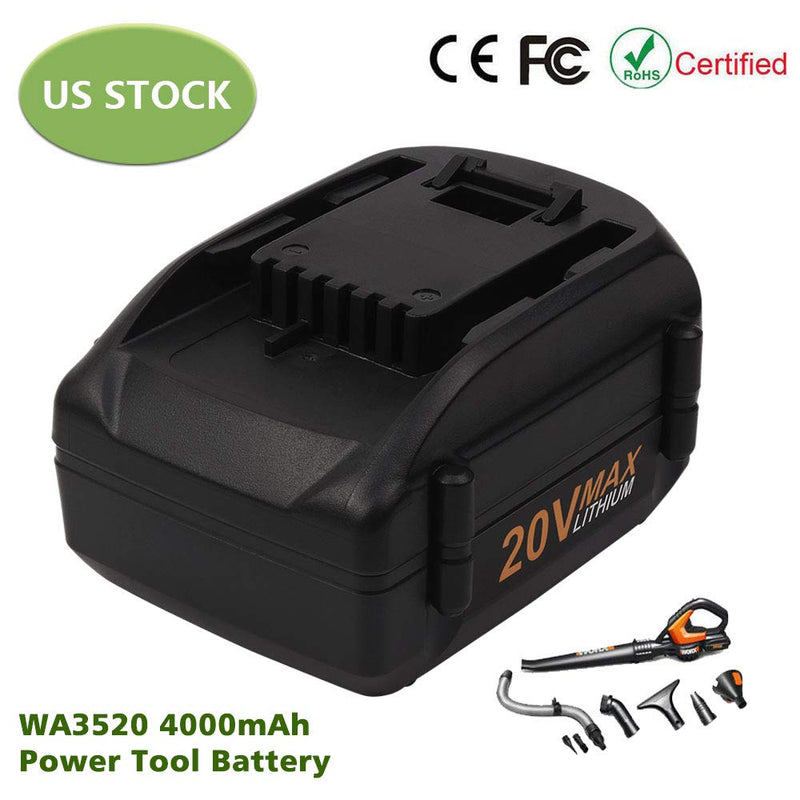 20V 4.0Ah WA3520 Replacement Lithium-ion Battery for Worx Cordless Power Tools Series WG151s, WG155s, WG251s, WG255s, WG540s, WG545s, WG890, WG891 - NewNest Australia