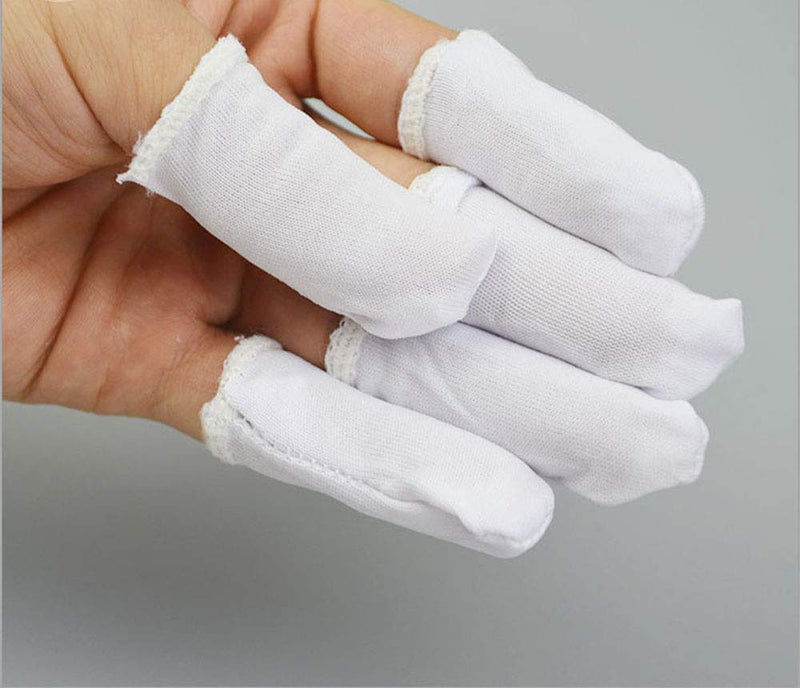 Onwon 100 Pieces Finger Cots Cotton Finger Guards Elastic Fabric Finger Gloves Finger Protection - NewNest Australia