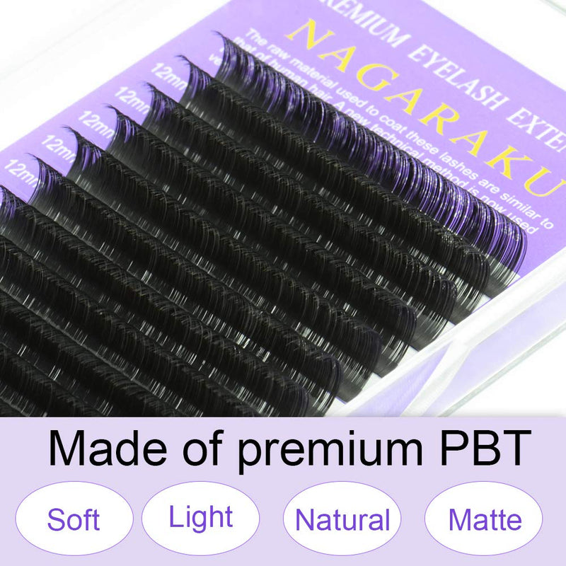 NAGARAKU 5 Trays Eyelash Extensions 0.03mm C curl 11/12/13/14/15mm in 1 pack Classic Individual Lashes Soft Natural Professional Faux Mink 16 rows (total 5 trays) 11 12 13 14 15mm 0.03 C curl - NewNest Australia