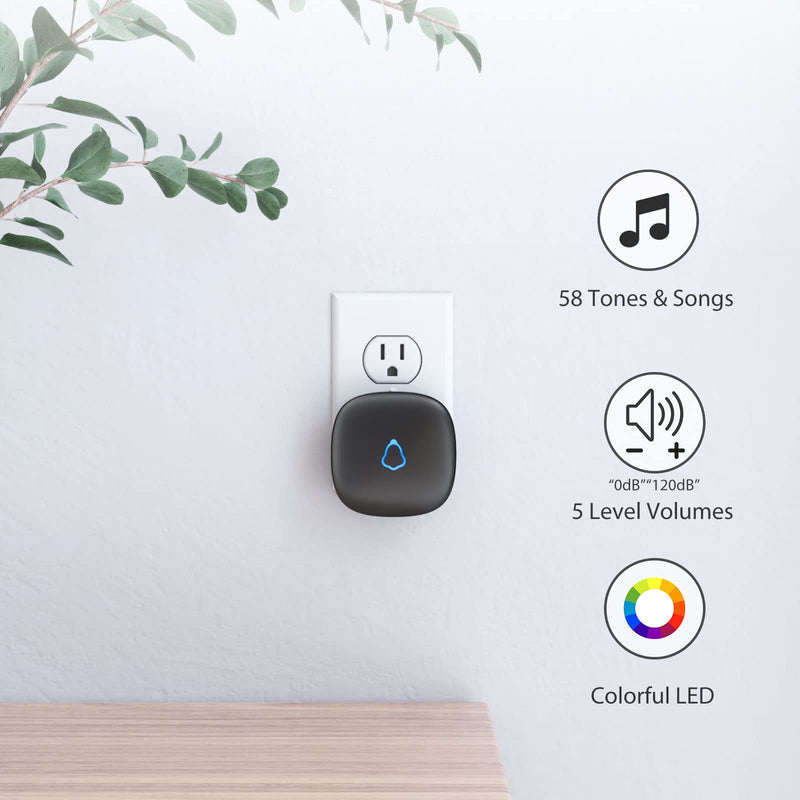 Door Chime, METAK Wireless Door Open Contact Sensor Alarm with 500 FT Range, 58 Chimes and 5 Volume Levels for Business/Store/Home/Office When Entering, 1 Transmitter + 1 Plug-in Receiver 1 Sensor - NewNest Australia