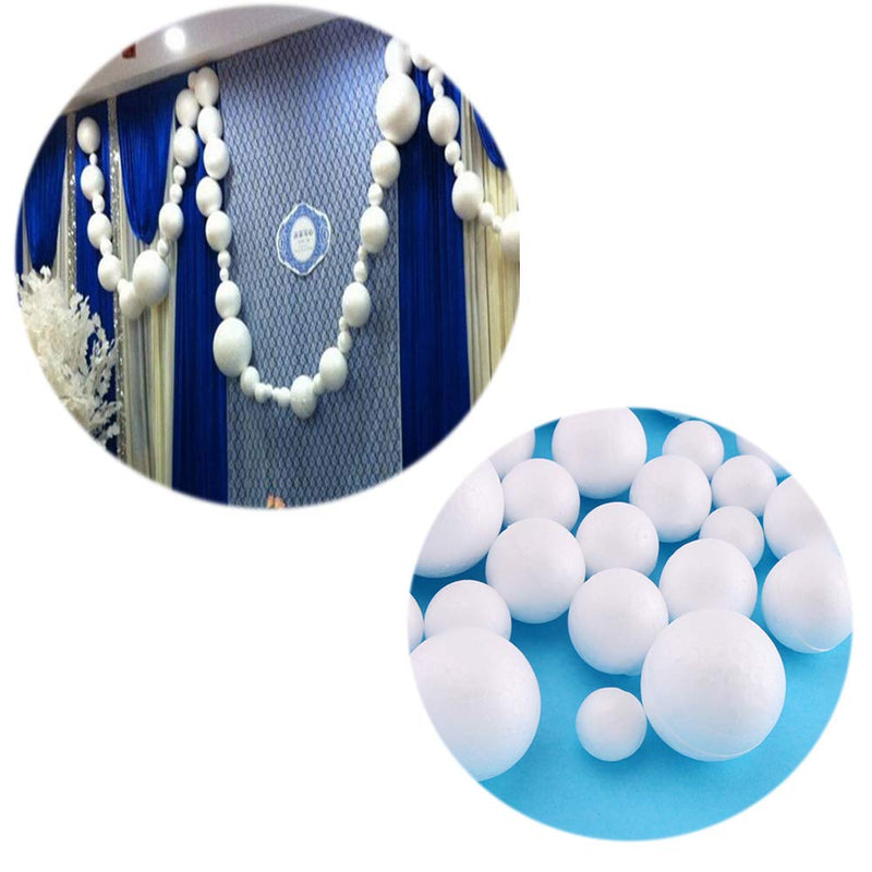 hesmartly 50-Pack 1Inch White Styrofoam Balls for Crafts, Smooth Round Polystyrene White Foam Balls, Craft Supplies for DIY Decorations and School Projects - NewNest Australia