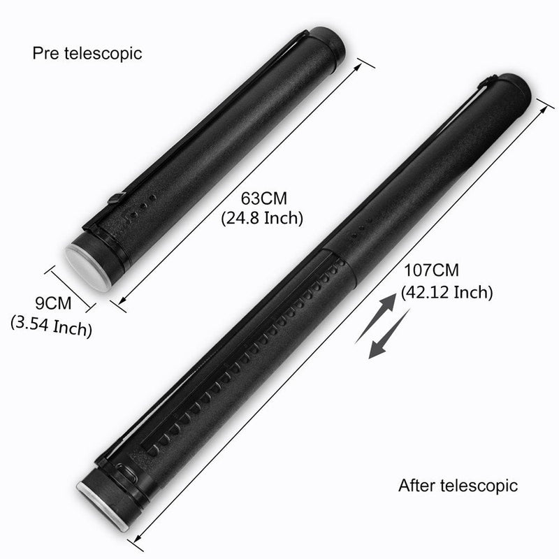 Document Tube,Plastic Expanding Poster/Art/Document Storage Tube 24.5 to 40 inches Adjustable with Carrying Strap Waterproof and Light-Resistance Telescoping Carrying Case (Black-Medium Size) Black - NewNest Australia