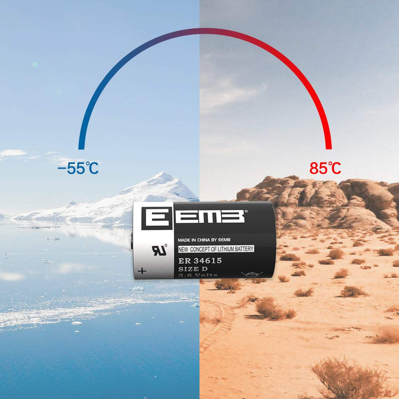 EEMB ER34615 Nonrechargeable 3.6V Lithium Battery Li-SOCL₂ D Size 19000 mAh High Capacity UL Certified Single-Use 3.6V Lithium Thionyl Chloride Battery DO NOT Charge Battery 1 - NewNest Australia