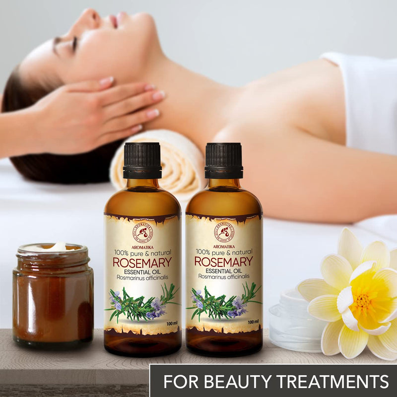Rosemary Oil 2 X 100 Ml - Rosmarinus Officinalis - Spain - 100% Natural Pure Essential Rosemary Oil - Pure & Natural Rosemary - Good For Aromatherapy - Fragrance Diffuser - Oil Burner - NewNest Australia
