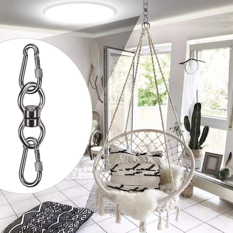 SELEWARE Silent Bearing Swing Swivel with 2 Carabiners, 360° Rotational Device Hanging Accessory for Tree Swing, Hammock Chair, Climbing Rope, Yoga, Kids Swing Swivel,1200LB Capacity - NewNest Australia