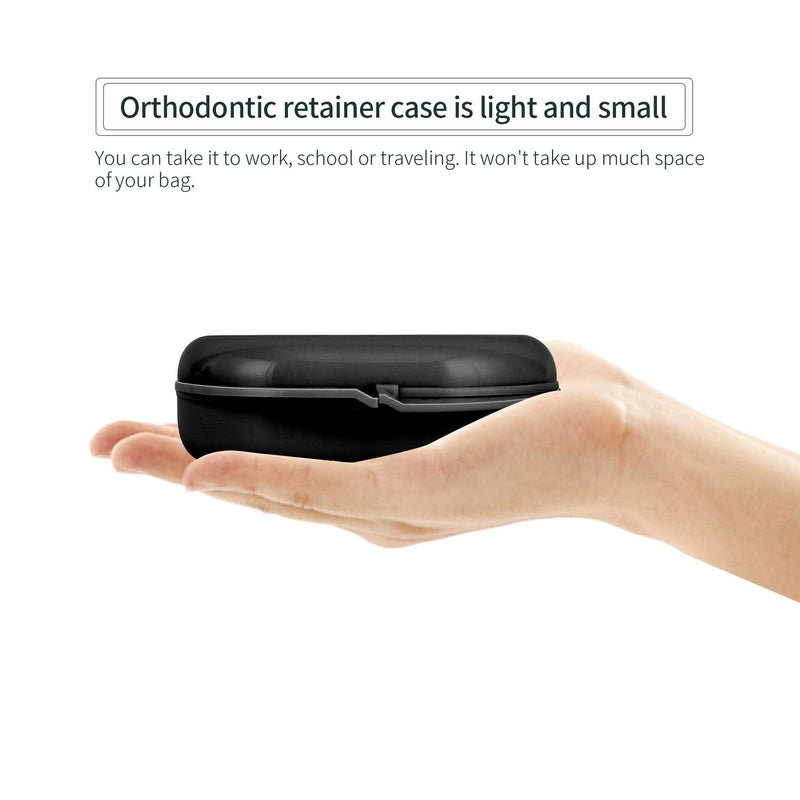 Orthodontic Mouthguard Case Dental Retainer Case with Vent Holes, Denture Holder Case Aligner Container Slim for Household|Office|Travel - Easy to Use - Black - NewNest Australia