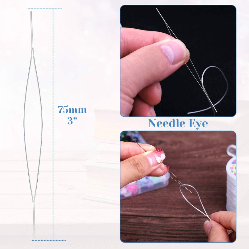 Stretchy String for Bracelets, Anezus Elastic String Jewelry Bead Cord with 2pcs Large Eye Beading Needles for Seed Beads, Pony Beads, Bracelets and Jewelry Making - NewNest Australia