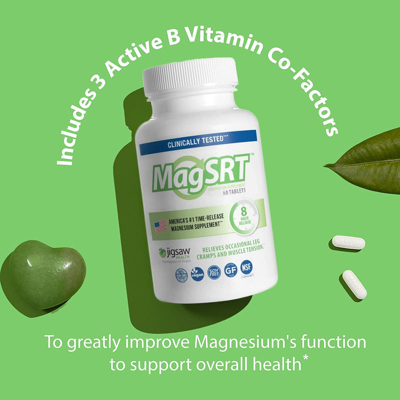 Jigsaw Health MagSRT Slow Release Magnesium Supplement with Active B-Vitamin, 60 Tablets Mag SRT 60 Count (Pack of 1) - NewNest Australia