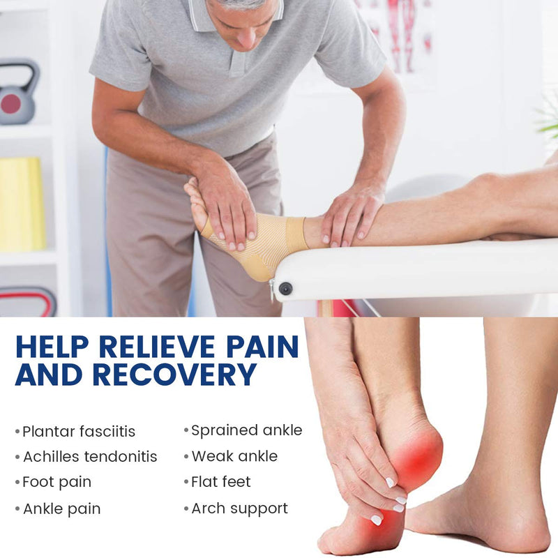 Plantar Fasciitis Foot Support Socks, Goosehill Ankle Support Compression Socks Foot Sleeves for Ankle, Aching Feet and Heel Pain Relief, for Both Left and Right Foot S (Pack of 1) Nude - NewNest Australia