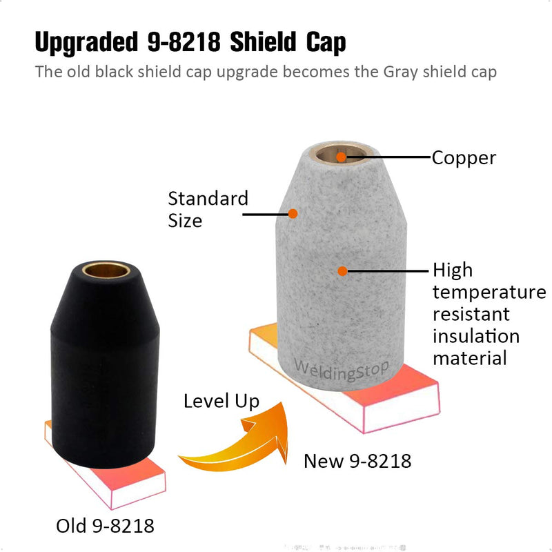 WeldingStop Shield Cap 9-8218 for Thermal Dynamic Cutmaster 52/82/102/152 SL60 SL100 Plasma Cutter Torch Consumables PK-1[Black 9-8218 Level Up] - NewNest Australia