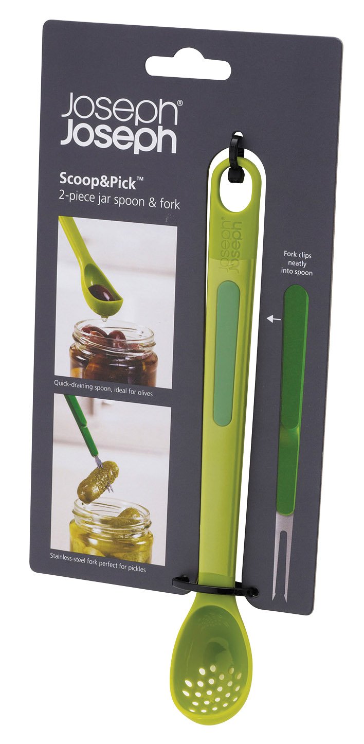 NewNest Australia - Joseph Joseph 10105 Scoop & Pick Jar Spoon and Fork Set, Green 