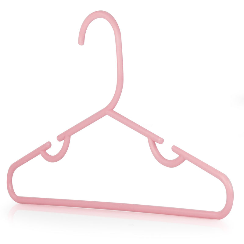 NewNest Australia - HANGERWORLD 20 Pink 11.4inch Plastic Kids Coat Clothes Garment Pants Skirt Bar Baby Toddler Hangers 