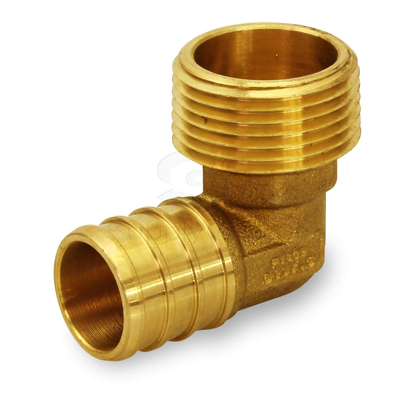 Supply Giant QYNM3434-5 PEX Barb X MIP 90 Degree Elbow Pipe Fitting X 3/4" Brass (Pack of 5), 3/4 x 3/4 - NewNest Australia