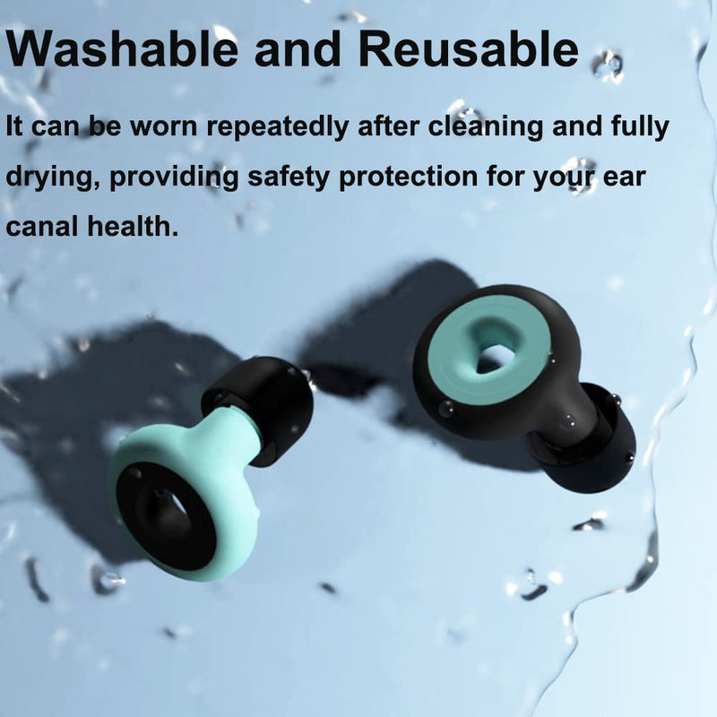Samsyoki 2 Pairs Of Ear Plugs For Sleeping, Soft Silicone Ear Protection, Replacement Ear Plugs In S/M/L With Box, Ear Plugs For Sleeping, Snoring, Work, Swimming (Black + Green) - NewNest Australia