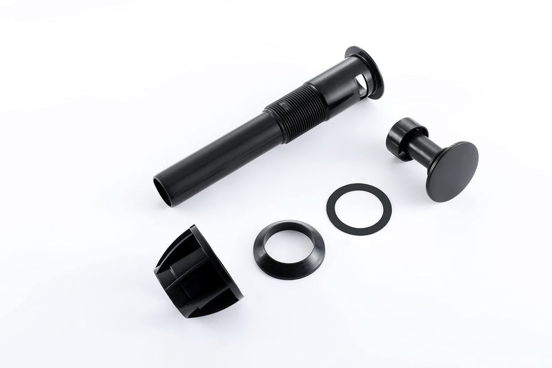 Bathroom Sink Drain, Pop Up Drain Stopper with Overflow, Lavatory Vanity Vessel Sink Drain Assembly, Matte Black - NewNest Australia