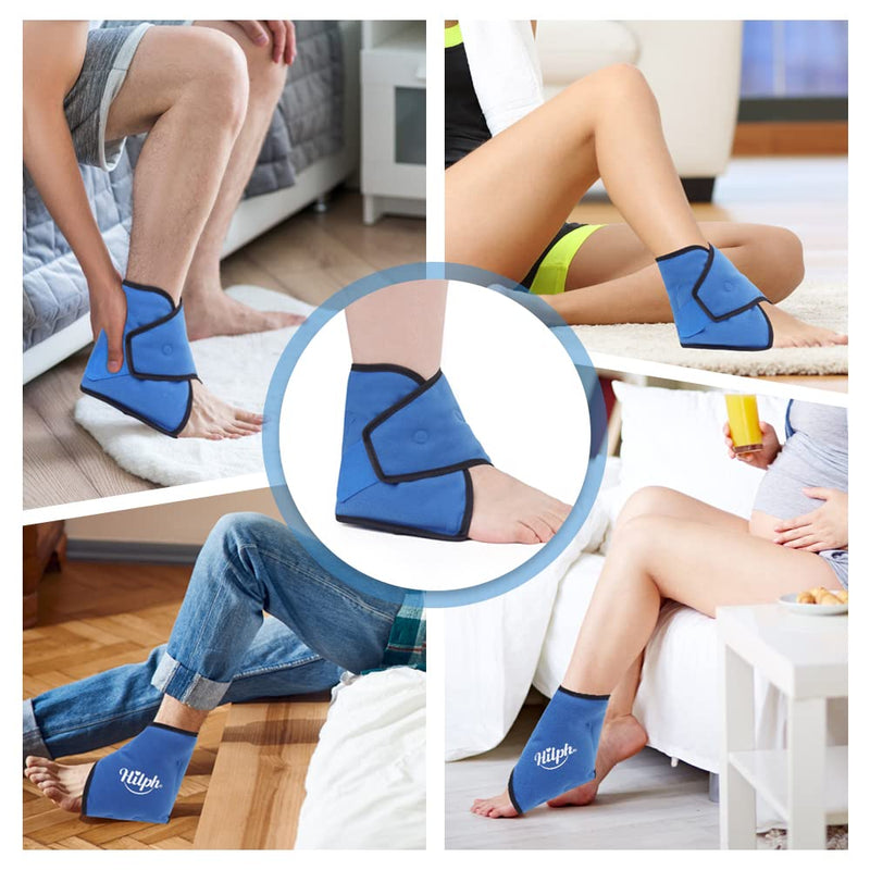 Hilph Ankle Ice Pack Wrap for Injuries, Reusable Ankle Ice Pack Hot Cold Therapy Gel Foot Ice Pack for Ankle Pain Relief, Plantar Fasciitis, Achilles Tendonitis, Edema, Heel Spur Blue - NewNest Australia