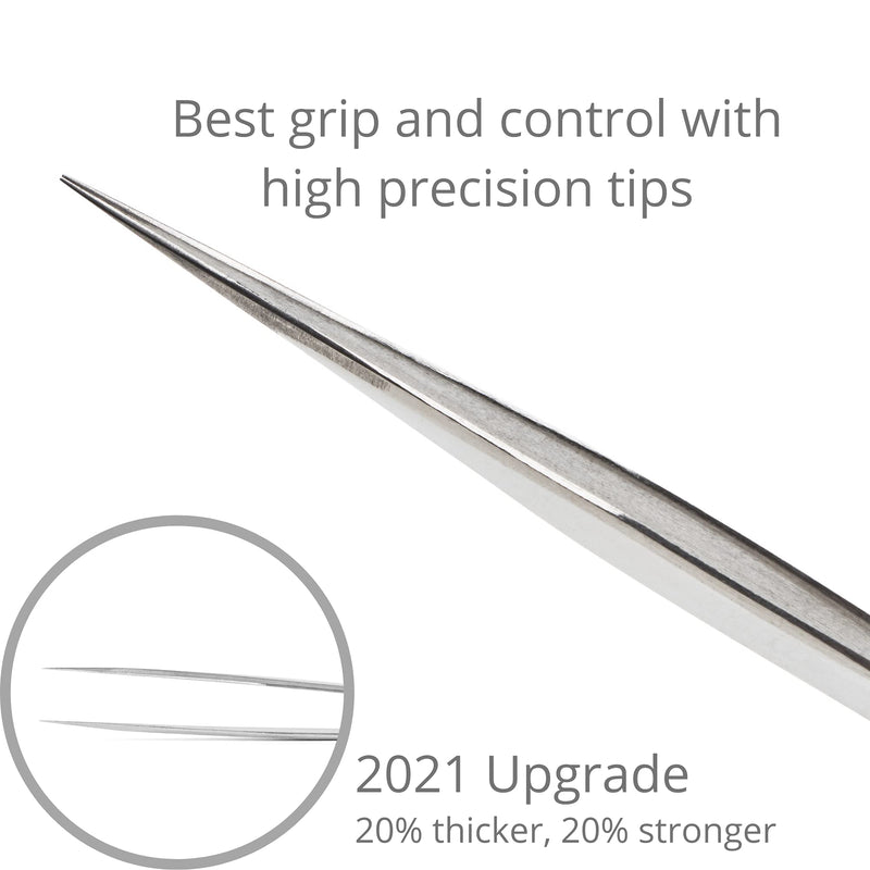 Beaditive High Precision Tweezers 3 Pack - 4.7" Craft Tweezers for Sewing, Beading & DIY Crafts - Non-Serrated Jewelry Tweezer Set with Fine Point Tips - Stainless Steel Needle Nose Hobby Tweezers - NewNest Australia