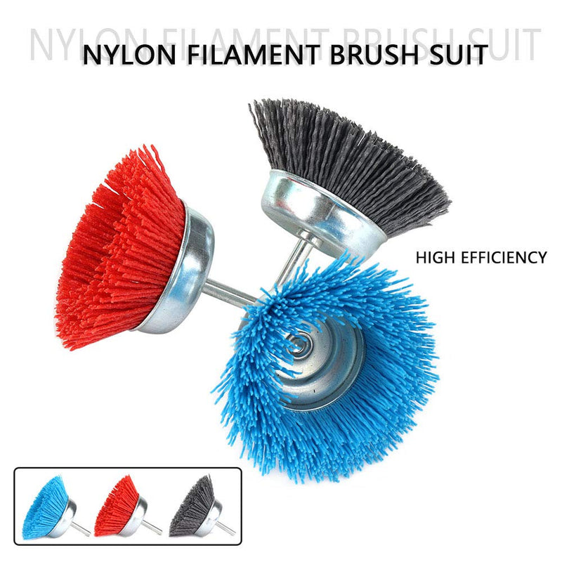 3-inch(75mm) Assorted Nylon Cup Brushes set nylon cup set with 1/4 shank 3Pcs - NewNest Australia