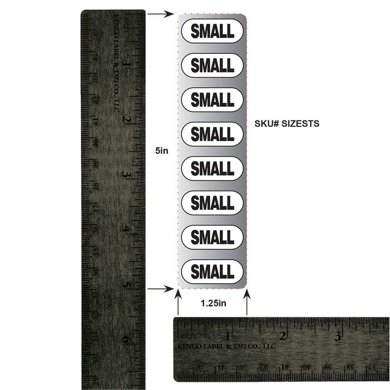 Clothing Size Strip Labels - 1.25" X 5" - 250 Strips Per Roll - Clear with Black and White Ink by Kenco (Small) Small - NewNest Australia